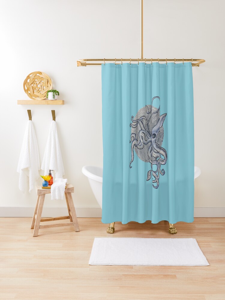 Squid Shower Curtain By Tigerfire42 Redbubble