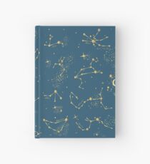 Zodiac Constellations in Neptune Blue Hardcover Journal