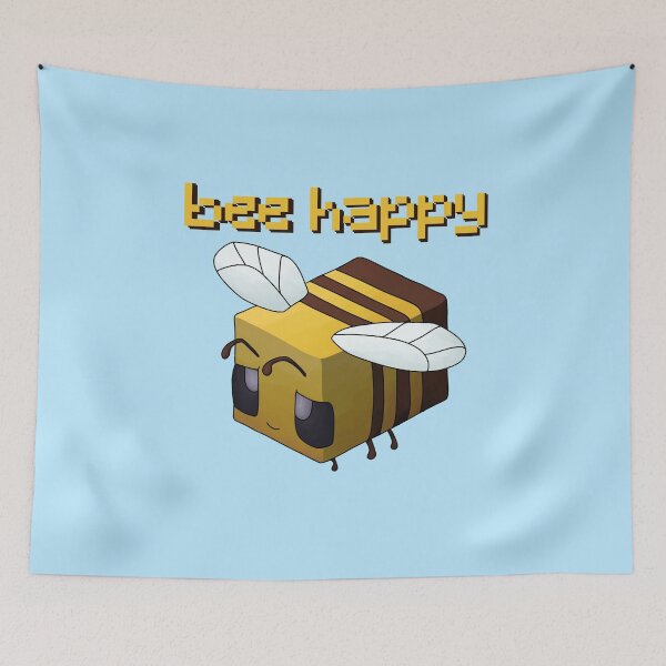 Item preview, Bee Happy (blue) designed and sold by TorpedoBubble.