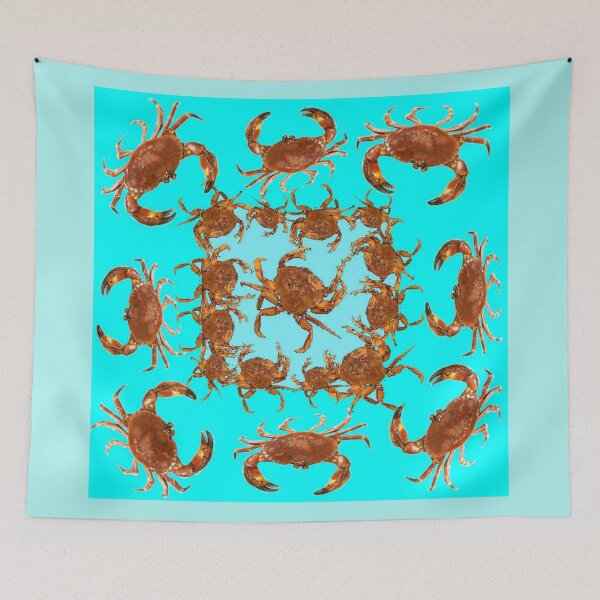 Item preview, DECORATIVE AQUA BLUE SHORE BEACH CRABS  designed and sold by sharlesart.