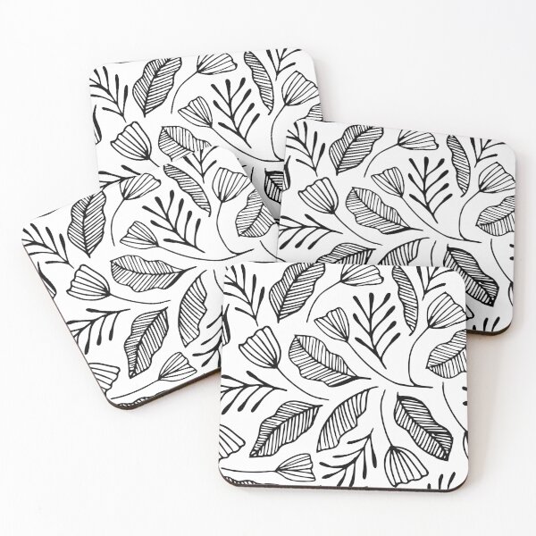 Item preview, Dancing Tulips Black and White designed and sold by inkblotcreative.