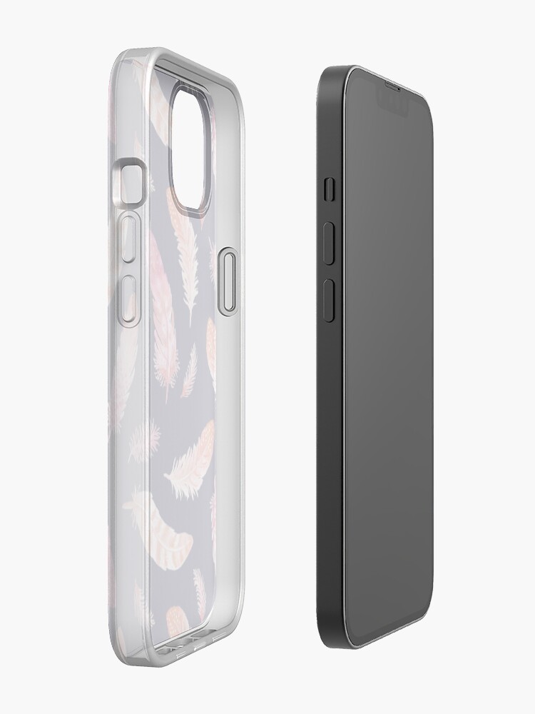 Alternate view of Watercolor Feathers dark iPhone Case