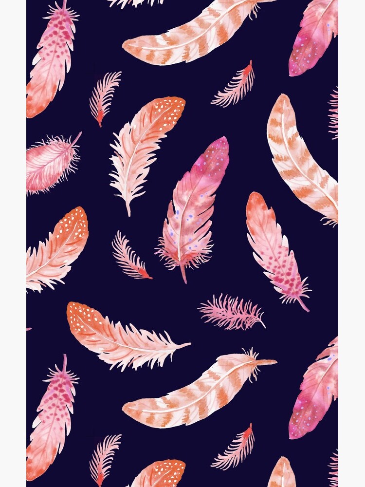Watercolor Feathers dark by nadyanadya