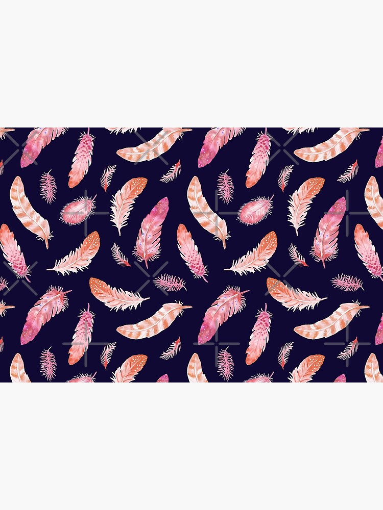 Watercolor Feathers dark by nadyanadya
