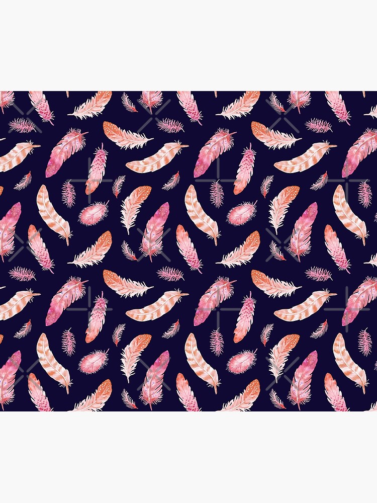 Watercolor Feathers dark by nadyanadya