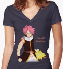 Natsu Fired Up Women's Fitted V-Neck T-Shirt