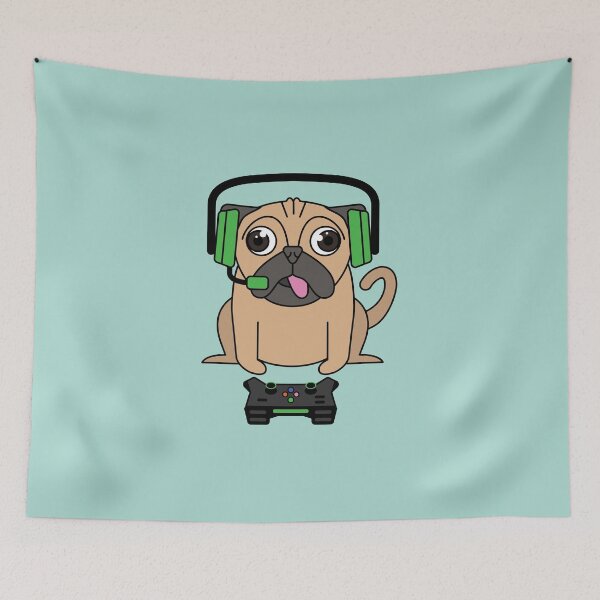 Item preview, Dog Pug Gamer designed and sold by StudioUnrefined.