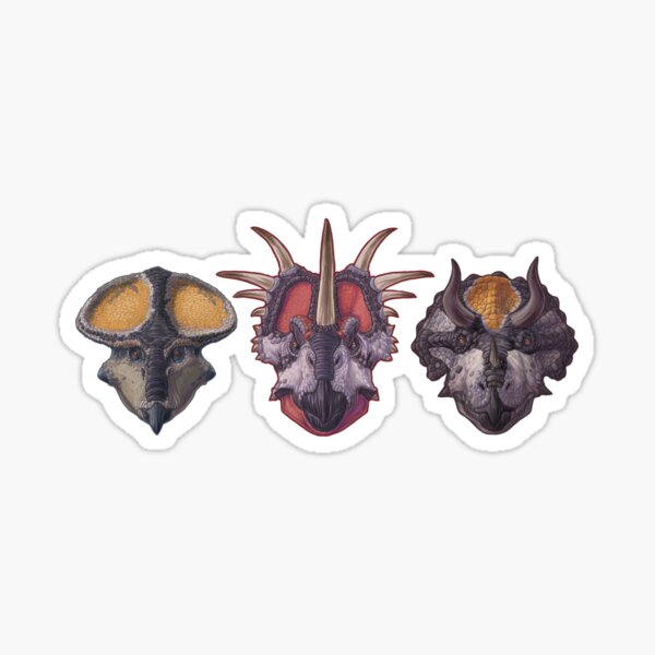 Item preview, Ceratopsian Triad designed and sold by CoffeeBlack Illustration.