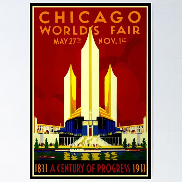 Item preview, "CHICAGO WORLDS FAIR" Vintage (1933) Advertising Print designed and sold by posterbobs.