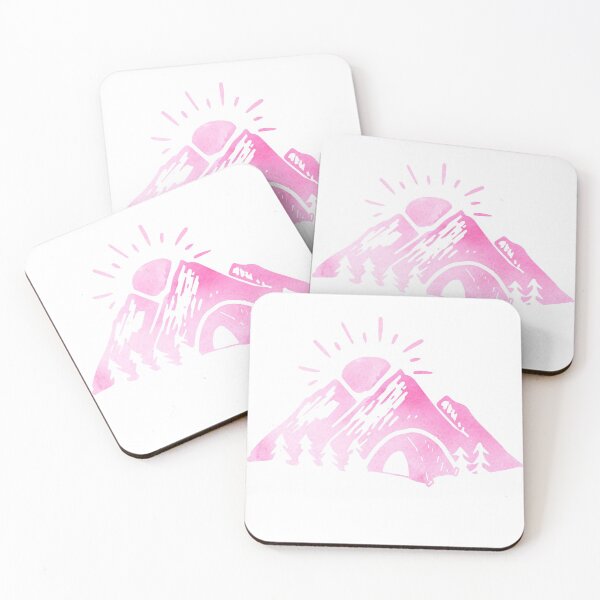 Item preview, Pink Mountains - Camping Sticker designed and sold by StickersStore.