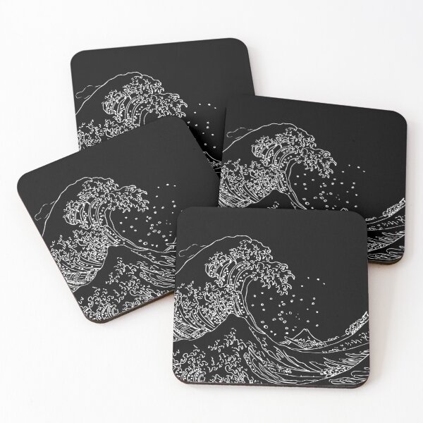 Item preview, Great Wave Outline Black and White designed and sold by GlowinUp Shop.