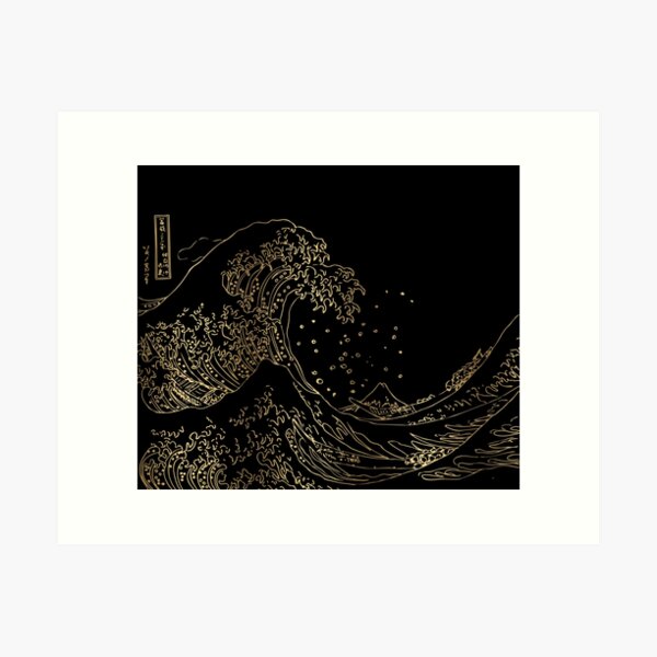 Aperçu de l'œuvre Grande vague d'or créée et vendue par GlowinUp Shop.