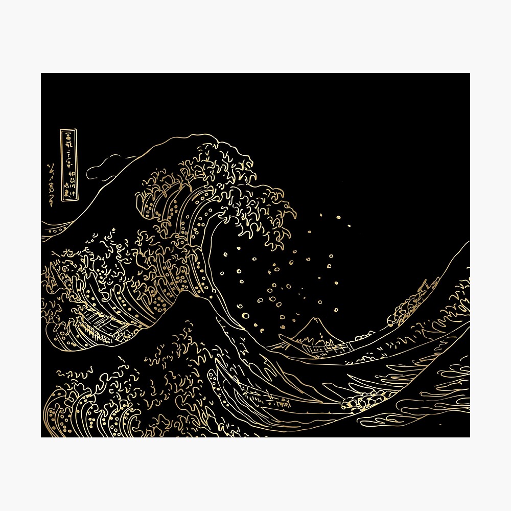 The Great GOLDEN Wave Off Kanagawa - Black Front Housing Shell Compati –  eXtremeRate Retail