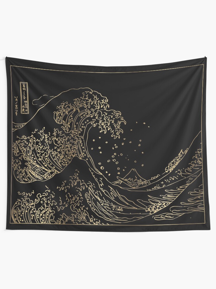 Alternate view of Great Wave Gold Tapestry