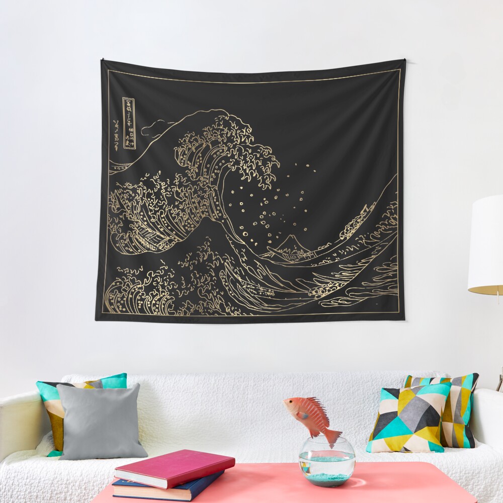 Great Wave Gold Tapestry