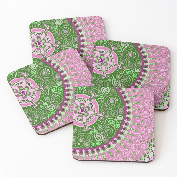 Item preview, Pink and Green Mandala  designed and sold by Clare Wuellner.