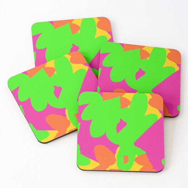 Sprouse inspired day glow print Coasters (Set of 4)