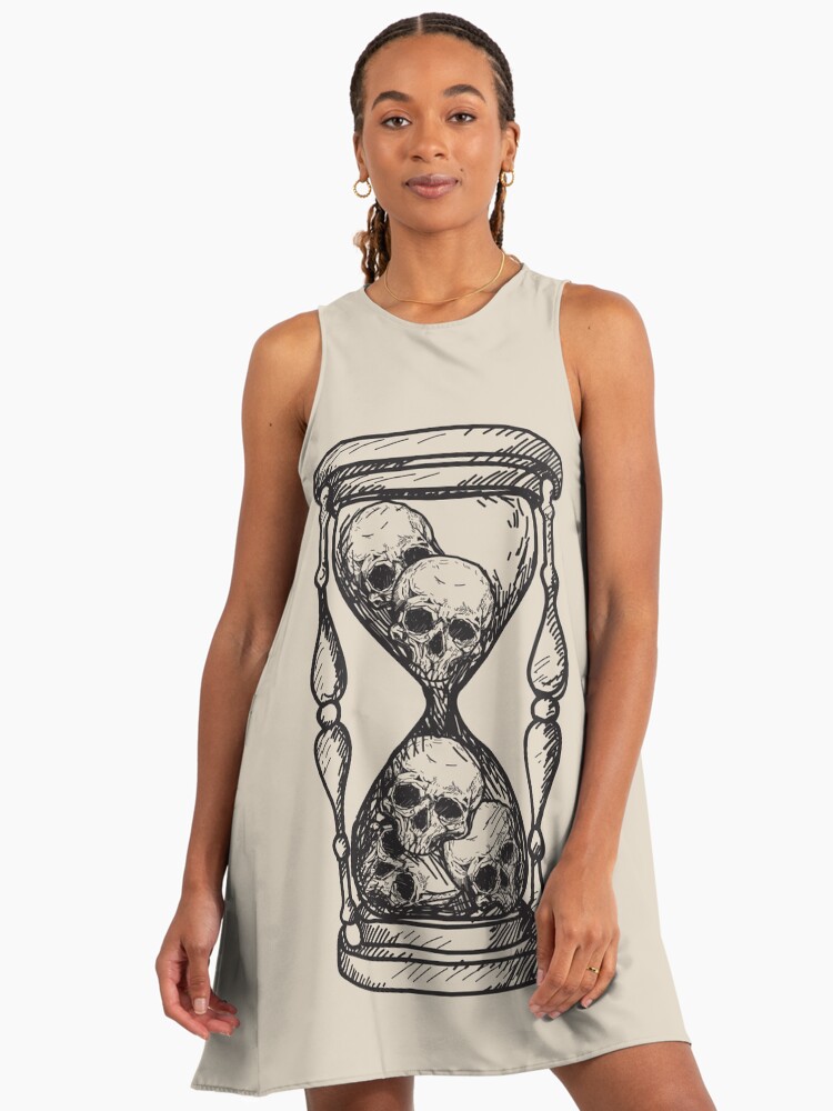 Skull hourglass " A-Line Dress for Sale by TheSimpleMan | Redbubble