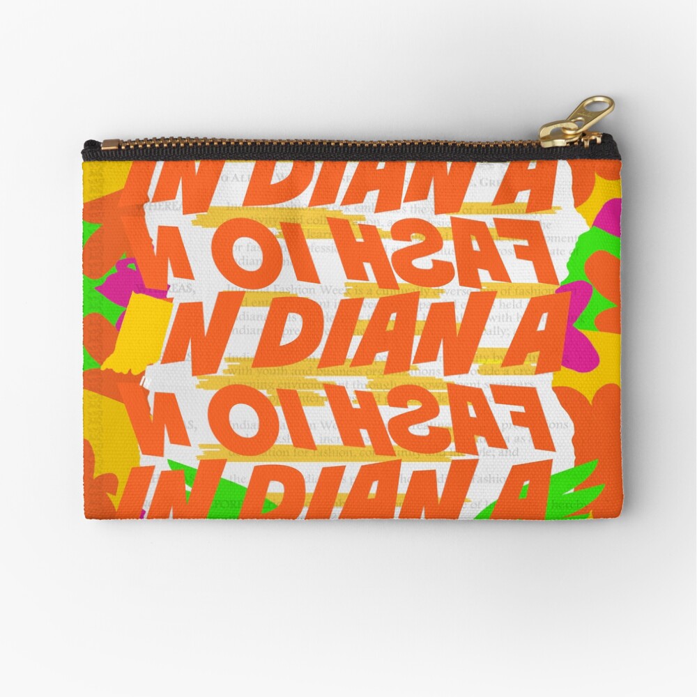 Stephen Sprouse inspired-Letter Print-Words-Day Glow Zipper Pouch