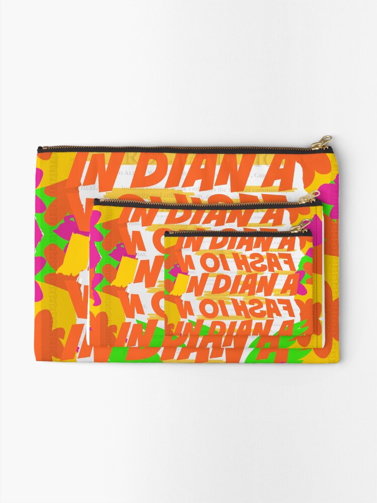 Alternate view of Stephen Sprouse inspired-Letter Print-Words-Day Glow Zipper Pouch