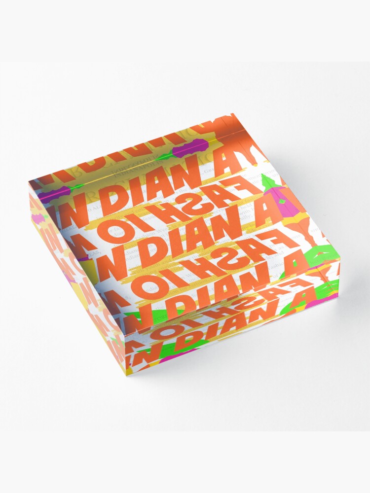 Alternate view of Stephen Sprouse inspired-Letter Print-Words-Day Glow Acrylic Block