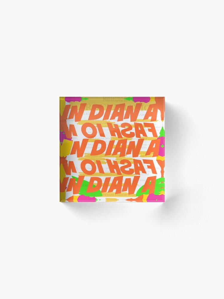 Alternate view of Stephen Sprouse inspired-Letter Print-Words-Day Glow Acrylic Block