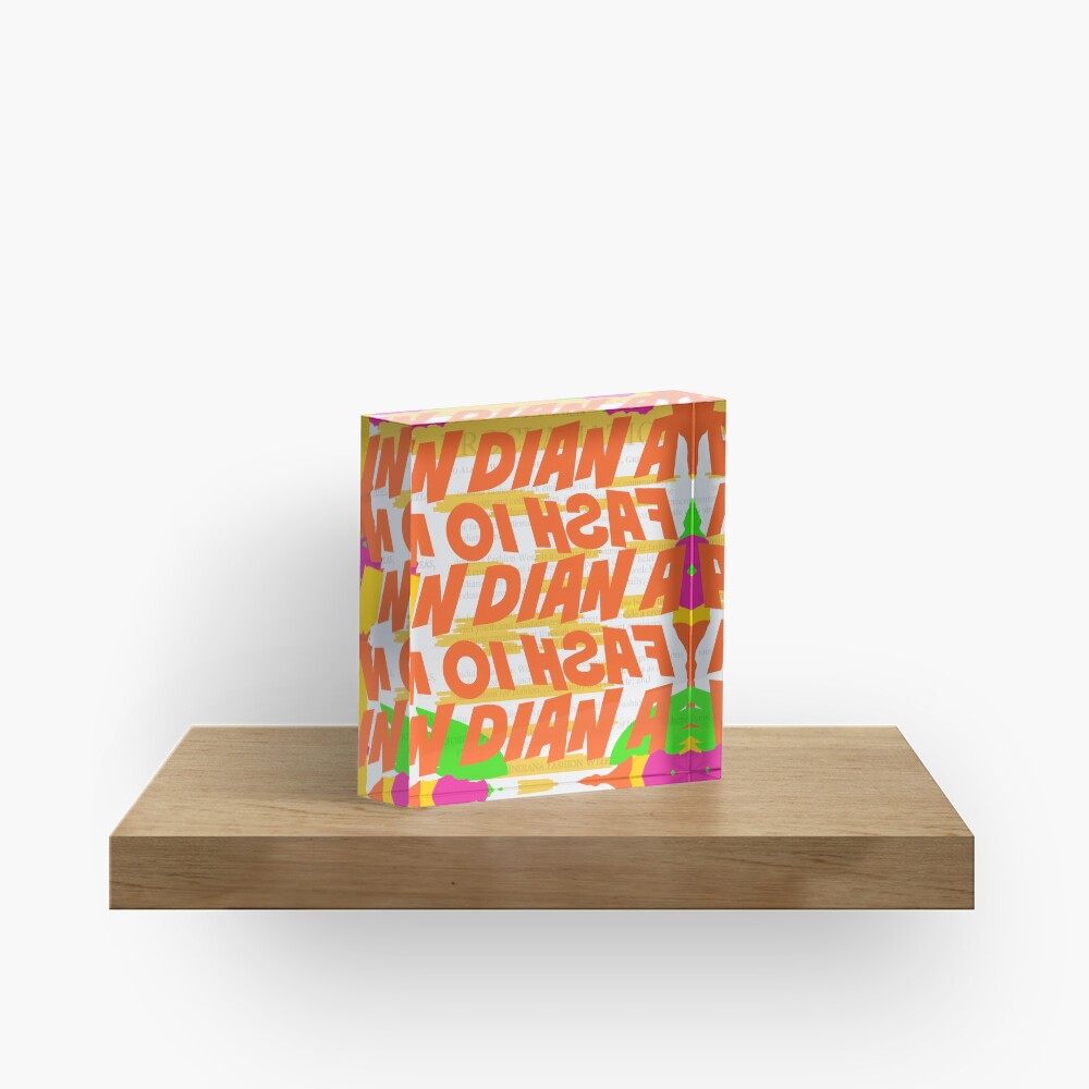 Stephen Sprouse inspired-Letter Print-Words-Day Glow Acrylic Block