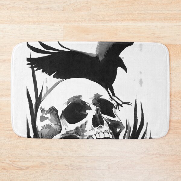 Item preview, Inkwash Skull and Crow designed and sold by FaerytaleWings.