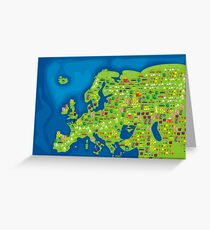 cartoon map of europe Greeting Card