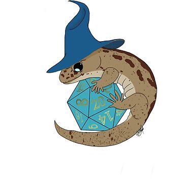 Artwork thumbnail, DnD Wizard Lizard- Blue and Cyan by LordGraceArt