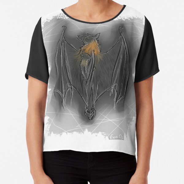 Batzilla- Mother/Baby, holding tight against all odds - by Ewa Oz Chiffon Top