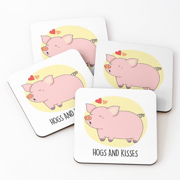 Item preview, Hogs And Kisses Funny Pig Puns  designed and sold by punnybone.