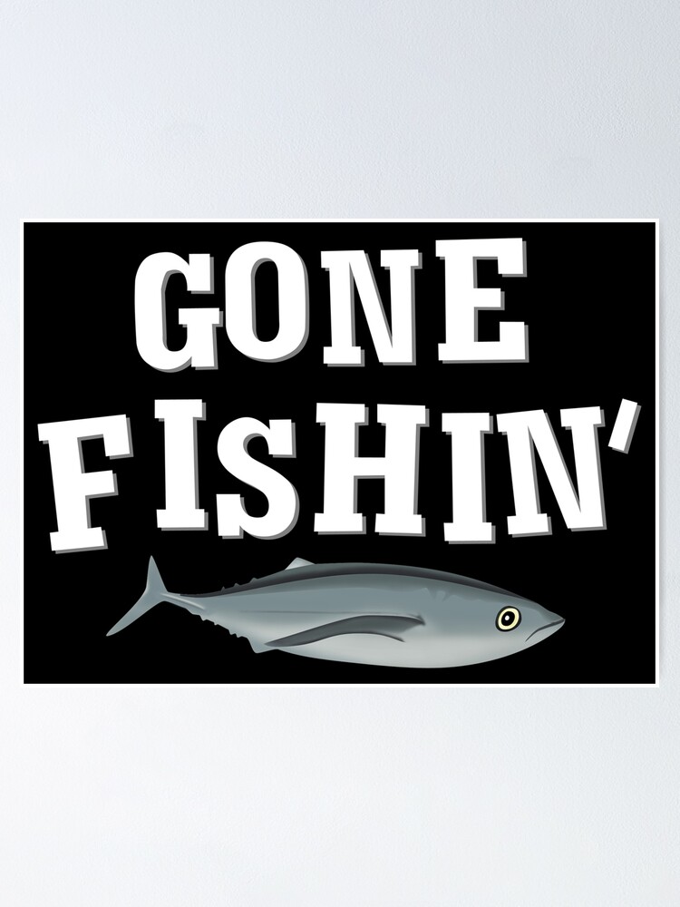 Retro Gone Fishing Vintage Metal Tin Signs Animal Fish Type Art