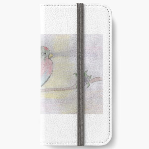 Small bird sitting on a branch iPhone Wallet
