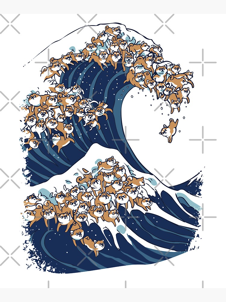 The Great Wave of Shiba Inu by Huebucket