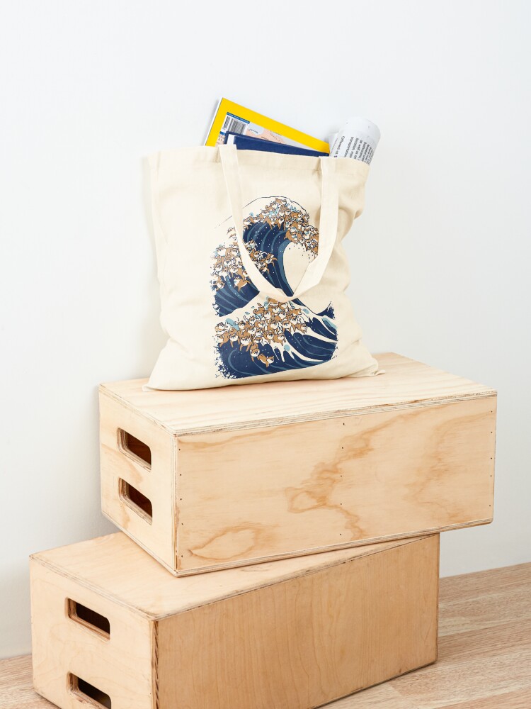 Alternate view of The Great Wave of Shiba Inu Tote Bag