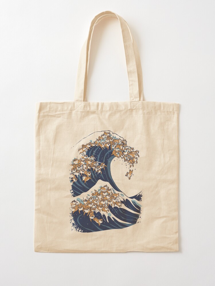 Alternate view of The Great Wave of Shiba Inu Tote Bag