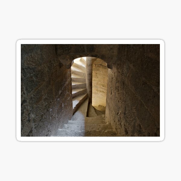 Inside of Quéribus castle dungeon Sticker