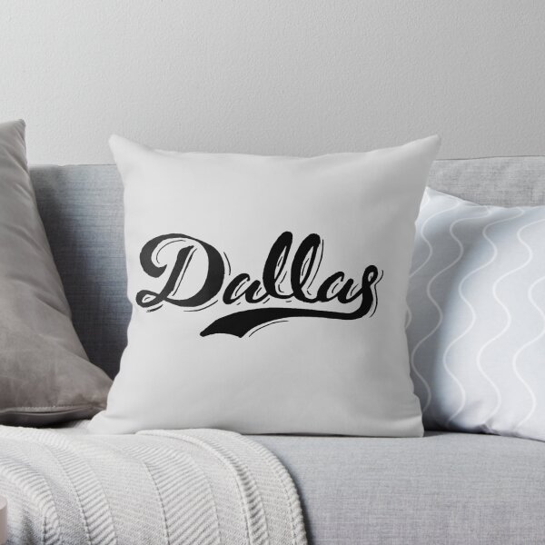 Brush Script Dallas, Texas Throw Pillow