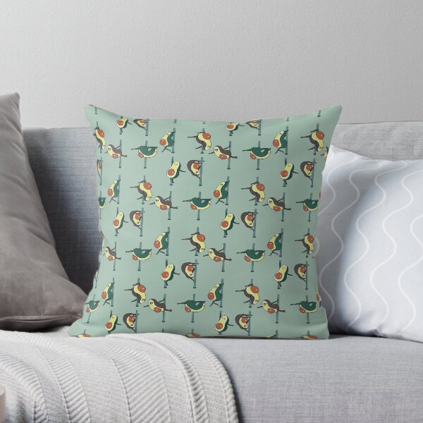 Avocados Pole Dancing Club Throw Pillow