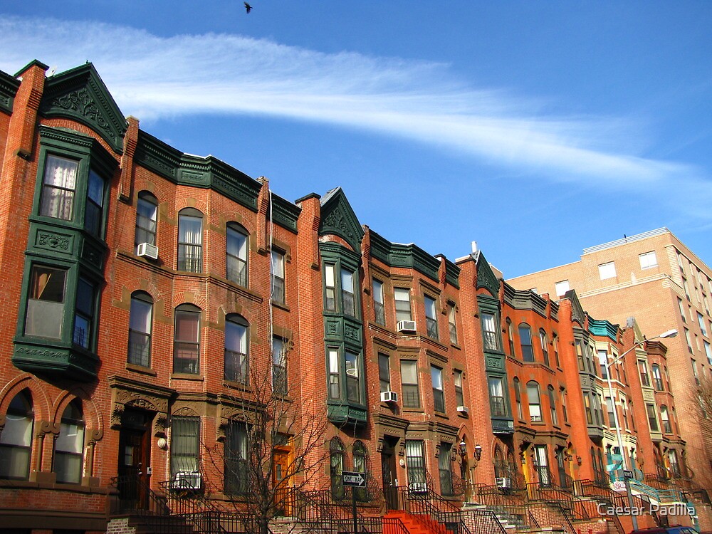 "Red brick townhouses Harlem NY" by Caesar Padilla Redbubble