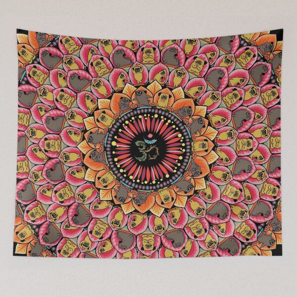 Item preview, Pug Yoga Mandala designed and sold by Huebucket.