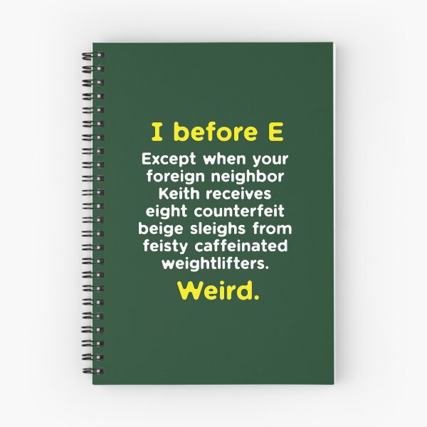 Item preview, Funny English Grammar geek nerd I before E designed and sold by kolbasound.