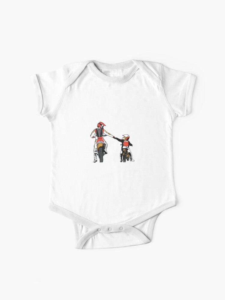 Baby One-Piece, Father and son, motocross, friendship, motorcycle designed and sold by DerSenat