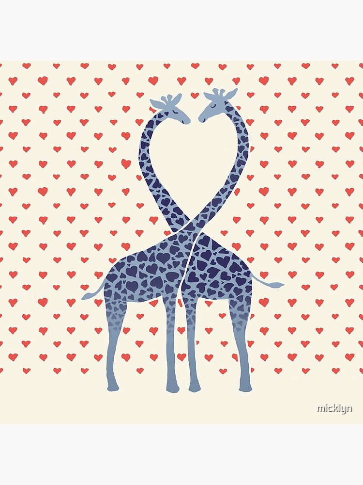 Giraffes in Love - A Valentine's Day Illustration by micklyn