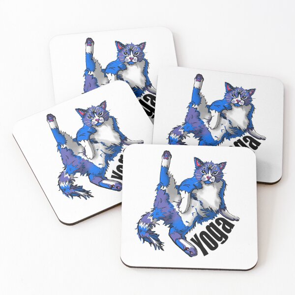 Item preview, Yoga cat. Side stretch,  designed and sold by DebbieJoyArt.