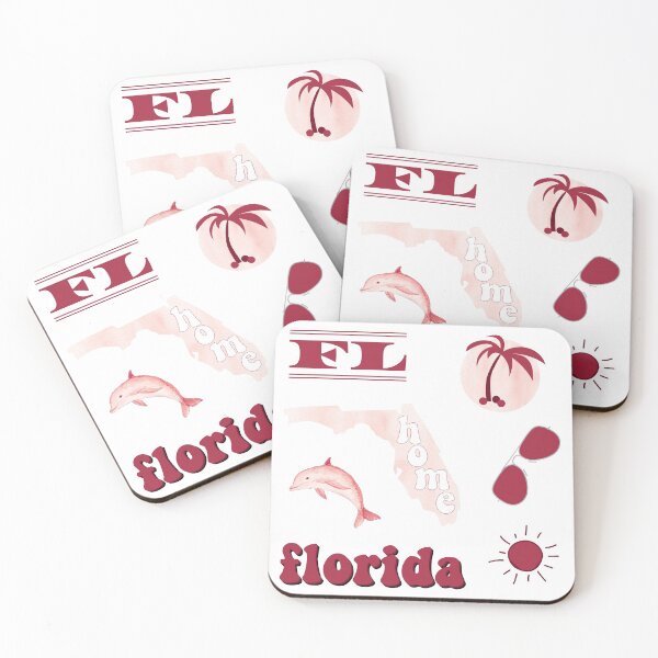 Item preview, Maroon Watercolor Florida US State Sticker Pack designed and sold by The-Goods.