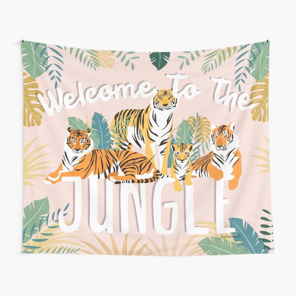 Retro Tiger - welcome to the jungle Tapestry