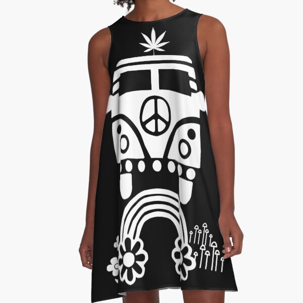 Hippie - Peace - Hanf - Generation A-Linien Kleid