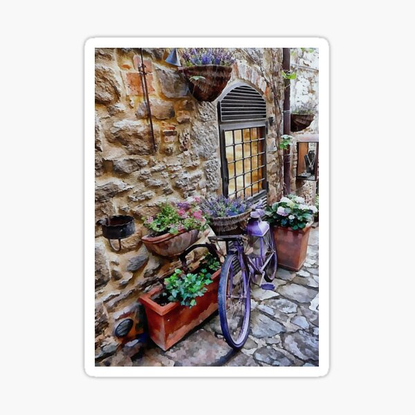Purple Bicycle Cortona Sticker